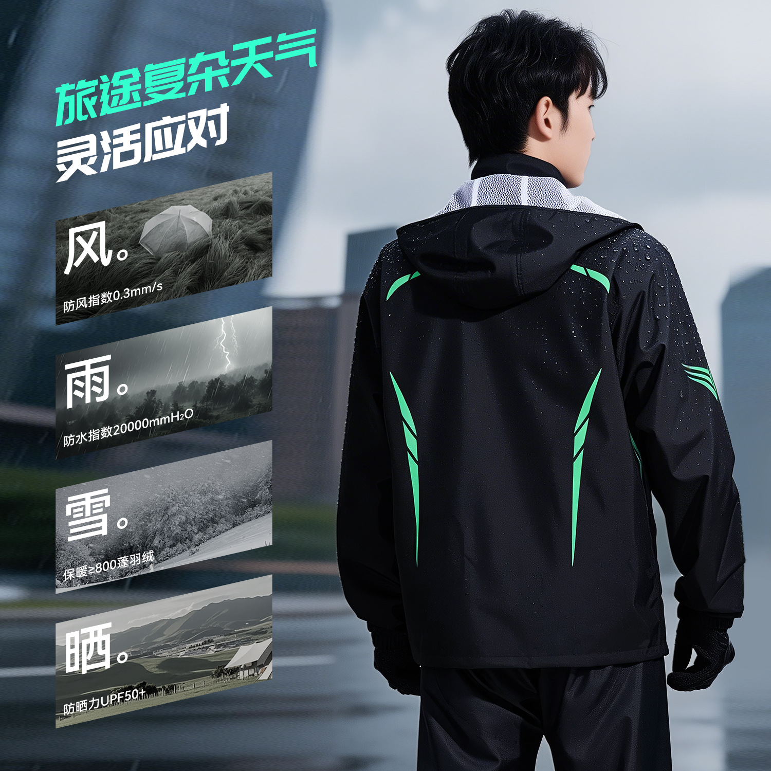 Motocicleta chaqueta de lluvia pantalones de lluvia cinturón de zapatos cubierta traje de bicicleta conjunto especial para adultos entrega de pesca chaqueta de lluvia tormenta