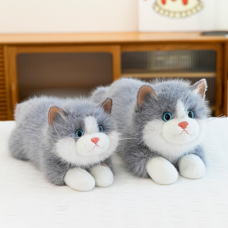 新款慵懒猫毛绒玩具仿真小猫玩偶抱枕会叫布偶猫公仔儿童女生礼物|undefined