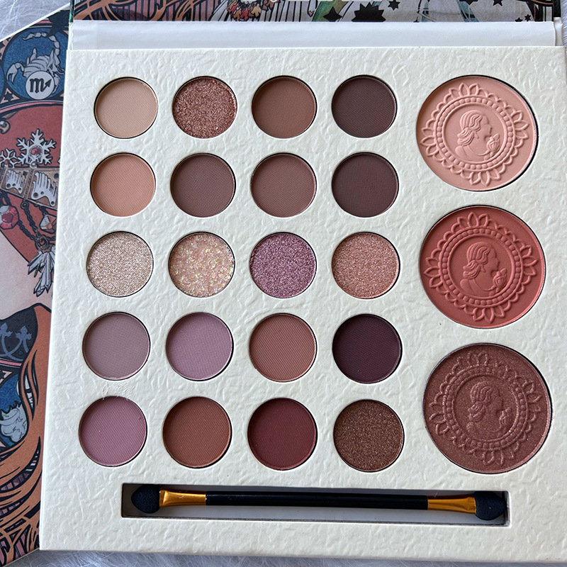 Sulamei Placa de sombra de ojos de 23 colores misteriosa diosa perlescente mate rubor Placa de sombra de ojos multiusos ventas directas de fábrica