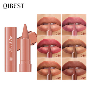 Qibest Cross-Border Long-Lasting Easy-To-Color Matte Matte Rotating Lipstick Pen Natural Waterproof Lipstick Lip Liner Makeup
