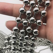 厂家批发不锈钢玻珠链圆珠链串珠球链条项链加工定做配件饰品成品