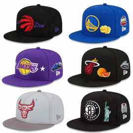 新款NBA赛季运动篮球帽潮湖人公牛热火队夏遮阳可调节尺寸平阳帽