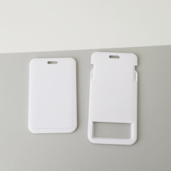 High-quality pure white slide card holder with printable pattern student cover badge work permit printing logo campus wholesale