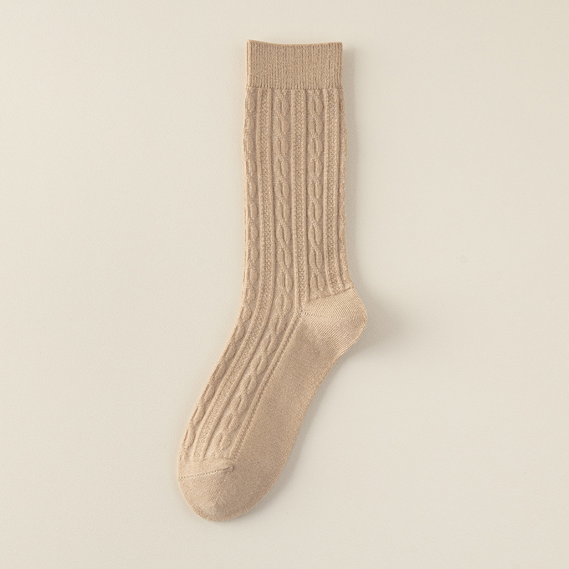 Calcetines para mujeres, calcetines de lana calientes de invierno, calcetines de lana de invierno de doble aguja, calcetines de mujer resistentes a la bola.