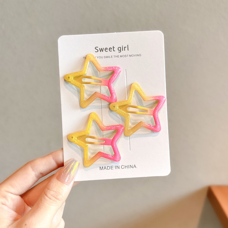 Pin de cabello de color estrella de pentacos pin de cabello de niñas pin de cabello lateral pin de cabello de dopamina pin de cabello pin BB pin