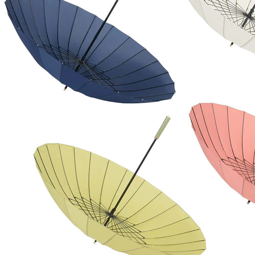 24-rib long-handle automatic umbrella, large size, for men, extra-large, reinforced, ultra-strong windproof, thickened, with logo-printed advertising umbrella.