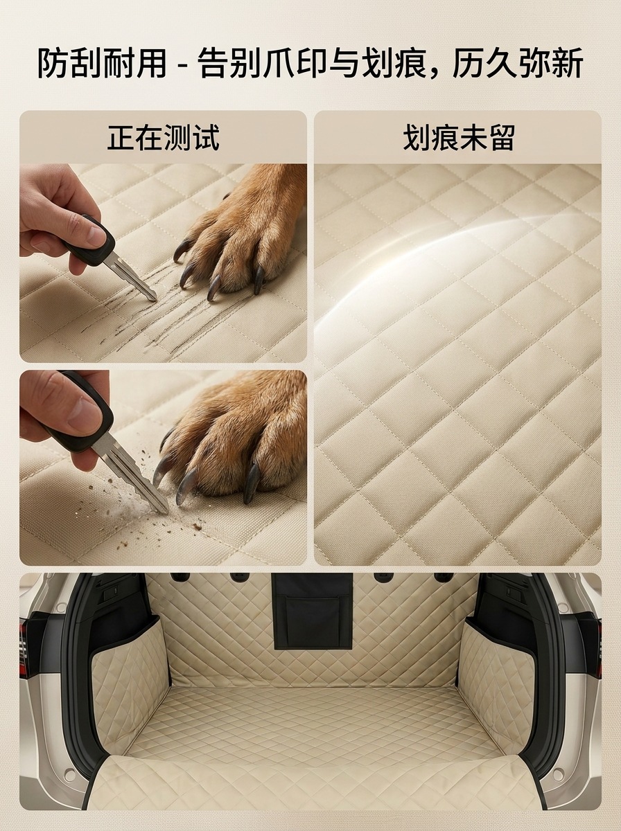 Car pet mat made of Oxford fabric, waterproof, dirt-resistant, non-slip, anti-stain, portable and easy to store, universal trunk mat for car models