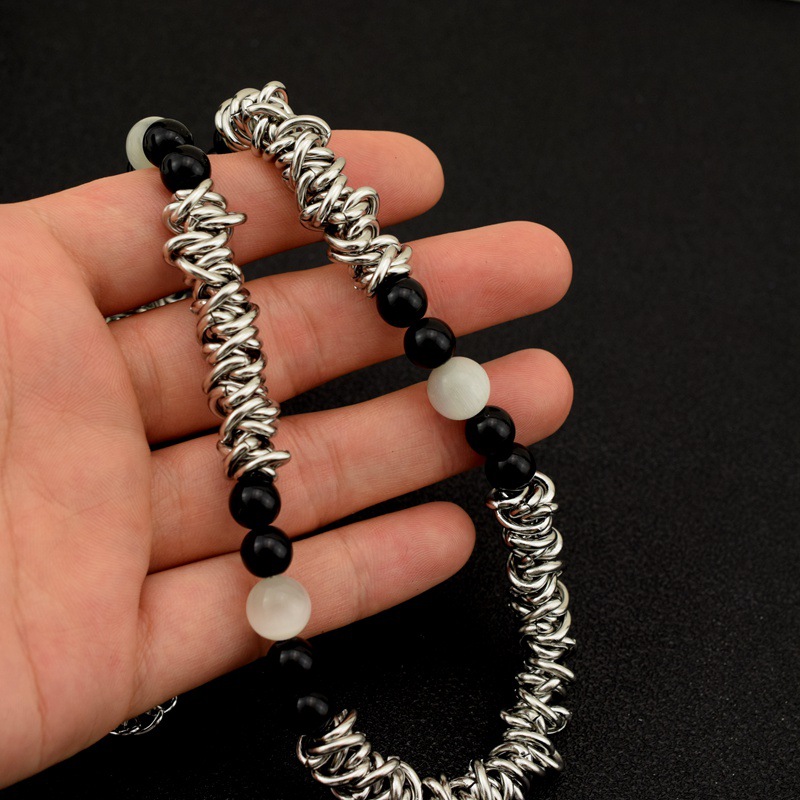 Collier noir épissé pour homme, chaîne de clavicule unisexe, accessoires de luxe légers, nouveauté 2022_voghion.com