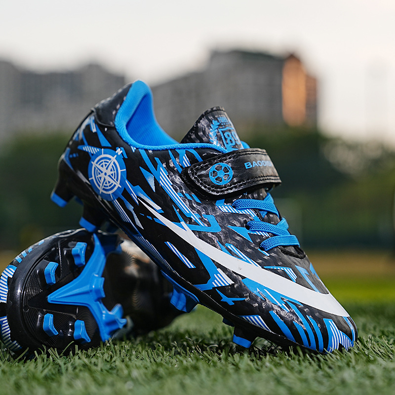 ShoeGlobe In Stock Cross-Border Soccer For Men With Velcro TF Cleats Long Student Youth Training Shoes Competition Spikes_voghion.com