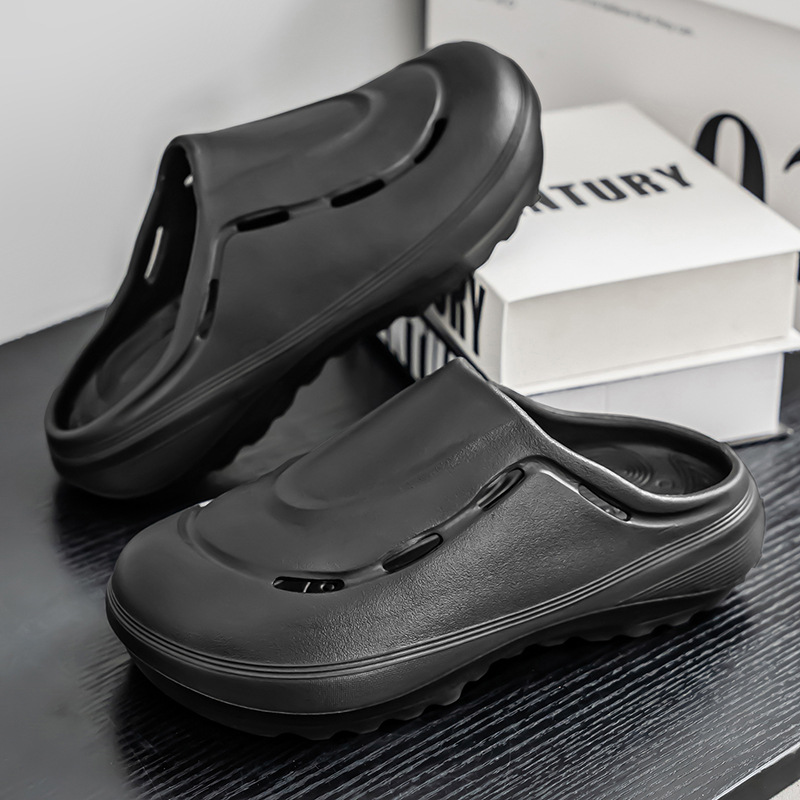 Zapatos de chef con dientes de sierra, zapatos de aumento de altura de suela gruesa para hombre, pantuflas, pies, cocina para hombre, sandalias EVA, zapatos con agujeros