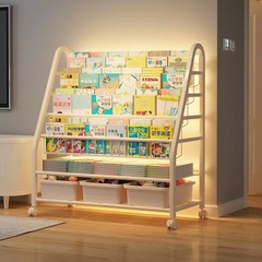 モバイル本棚、家庭用絵本棚、子供用読書ベビー本棚、多層おもちゃ床置き収納、シンプルな収納ラック