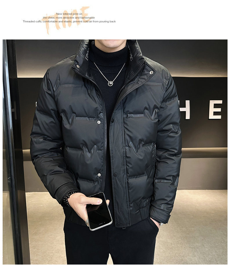 Men's Clothing Short lightweight Silk cotton jacket for men 2024 new style stand up collar handsome fashion warm winter men's jacket_voghion.com