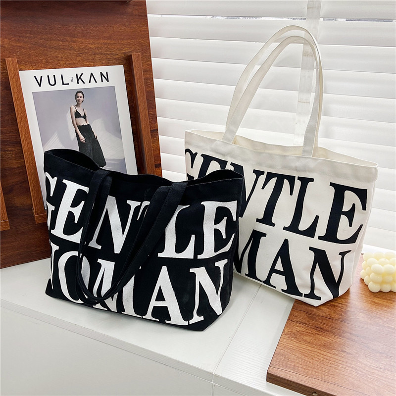 Trend New Literary Shoulder Bag Portable TOTE BAG Canvas Shopping Bag Large Capacity Tote Bag Women