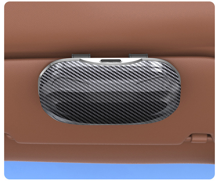New Carbon Fiber Car Glasses Case, Car Supplies, Sun Visor Storage, Multi-Function Card Holder, Car Sunglasses Holder