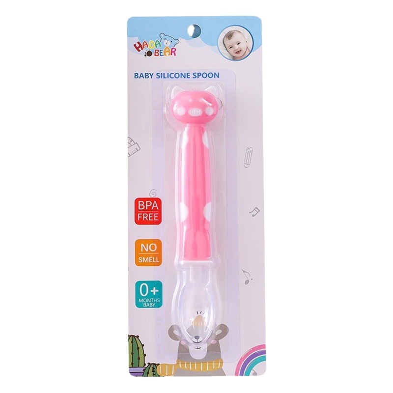 Bebé recién nacido cuchara de silicona cuchara de alimentación bebé alimentación arroz fideos dibujos animados cuchara pequeña niños suplemento alimenticio vajilla