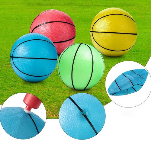 Cross-border hot sale 15CM green luminous basketball PVC inflatable self-luminous night powder elastic ball children's toy leather ball
