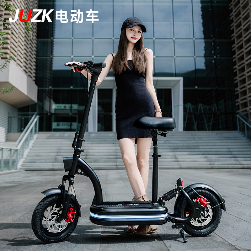 Electric Scooter Adult Folding Two-Wheel Electric Vehicle Seatable Small Mobility Scooter Overseas Cross-Border Wholesale 12inch Vehicles