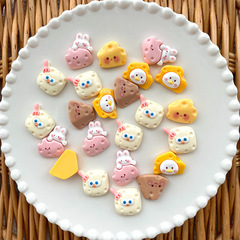 新款卡通奶酪樹脂配件 diy奶油膠手工髮夾材料手機殼服飾鞋扣貼片