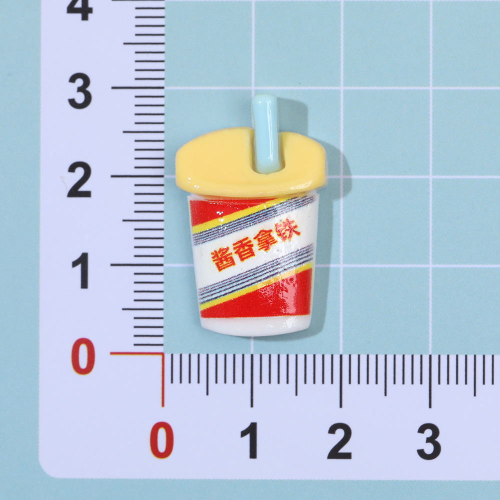 Simulación miniatura salsa latte resina modelo DIY crema pegamento resina horquilla teléfono móvil Shell parche hecho a mano al por mayor