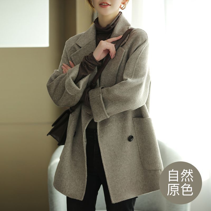 毛呢外套女2025秋冬季新款小个子加厚韩版修身气质中长款呢子大衣|undefined