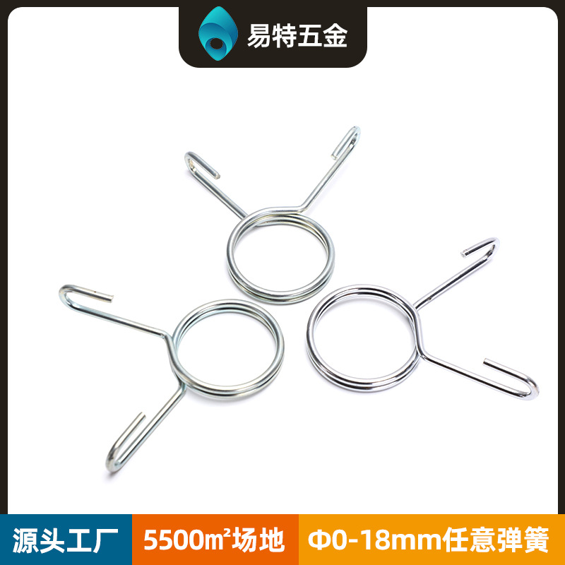 厂家直供 油管卡簧杠杆杠铃卡簧紧固件镀铬双耳卡扣扭转弹簧批发