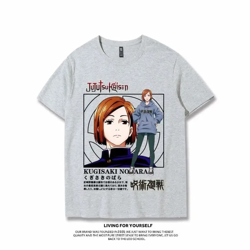 2024 Summer New Spell Card Battle Short Sleeve T-Shirt Men's Five Lines Wukong Japanese Anime Half Sleeve 