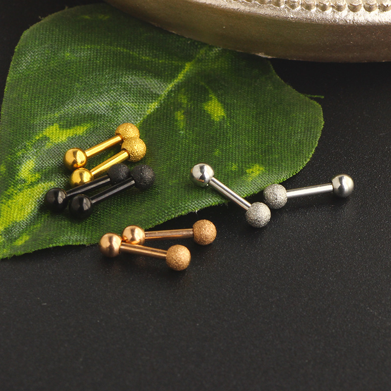 Korean Style 16G Stainless Steel Star Frosted Ear Stud Earring Fashion Jewelry for Cartilage Piercing detail image 9