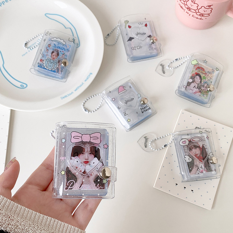 Hisocute Transparent Cartoon Angel 2inch Mini Photo Album Star-Chasing Keychain Pendant Card Holder Id Photo Storage Hisocute Transparent Cartoon Angel 2inch Mini Photo Album Star-Chasing Keychain Pendant Card Holder Id Photo Storage