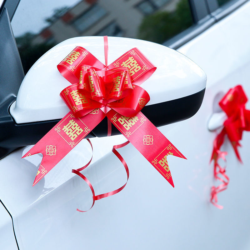 結婚式の装飾用品、蝶の花、お祝いの部屋、手作りの花のギフト、結婚式の車、車の花、リボン、リボン|undefined