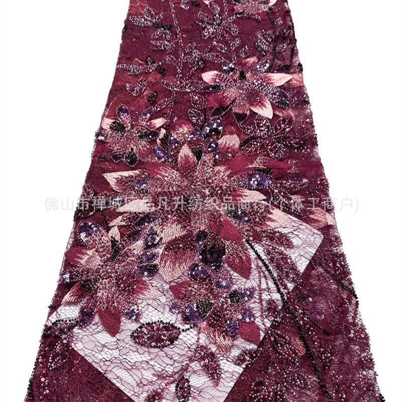 Dayuan Duo flor tridimensional industria pesada clavos hilo de malla cena de cumpleaños celebridad espectáculo alfombra roja alta tela de vestido