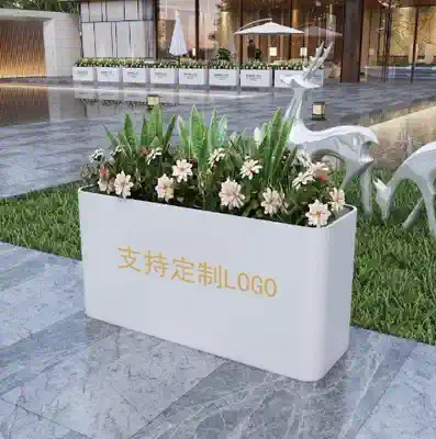 Caja de flores de balcón combinación de maceta de acero inoxidable terraza caja de plantación de tarjetas de escalones barandilla diseño gratuito caja de flores exclusiva