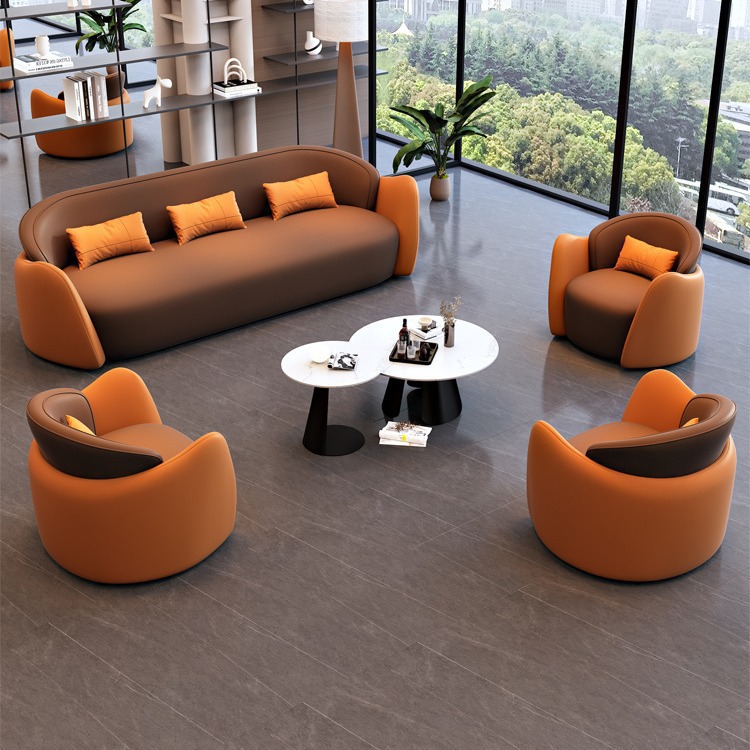 Luxury leather sofa for business offices, hotel lobbies, reception areas, beauty salons, and lounge areas