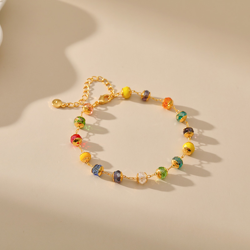 Daily Occasion Copper Material Sweet Geometric Copper Plating 18k Gold Plated Bracelets