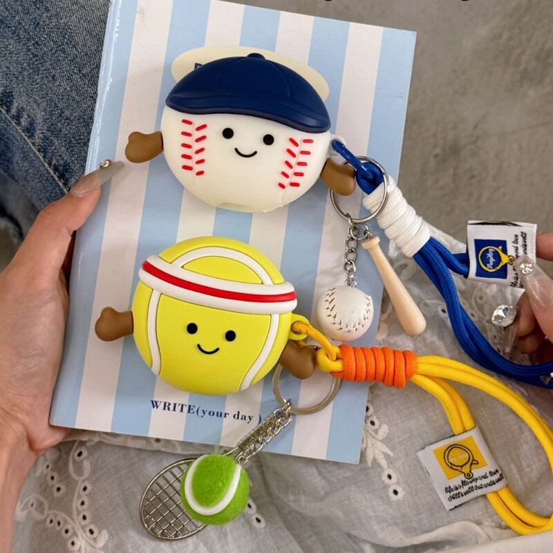 Cute Baseball AirPods4 Generation Apple Pro Bluetooth Earphone Case 1/3/2 Generation Cartoon Tennis Protective Case Applicable