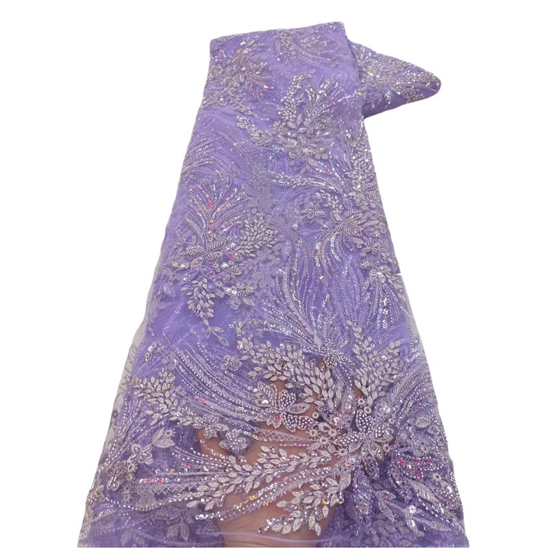 Con cuentas bordado malla encaje bordado tela lentejuelas encaje vestido de novia cheongsam tela boda JX3489
