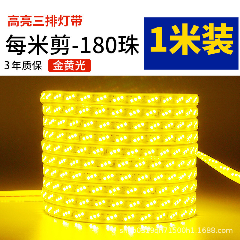 家用户外防水led灯带条超高亮白光灯带室外外墙工地隧道照明220V|undefined