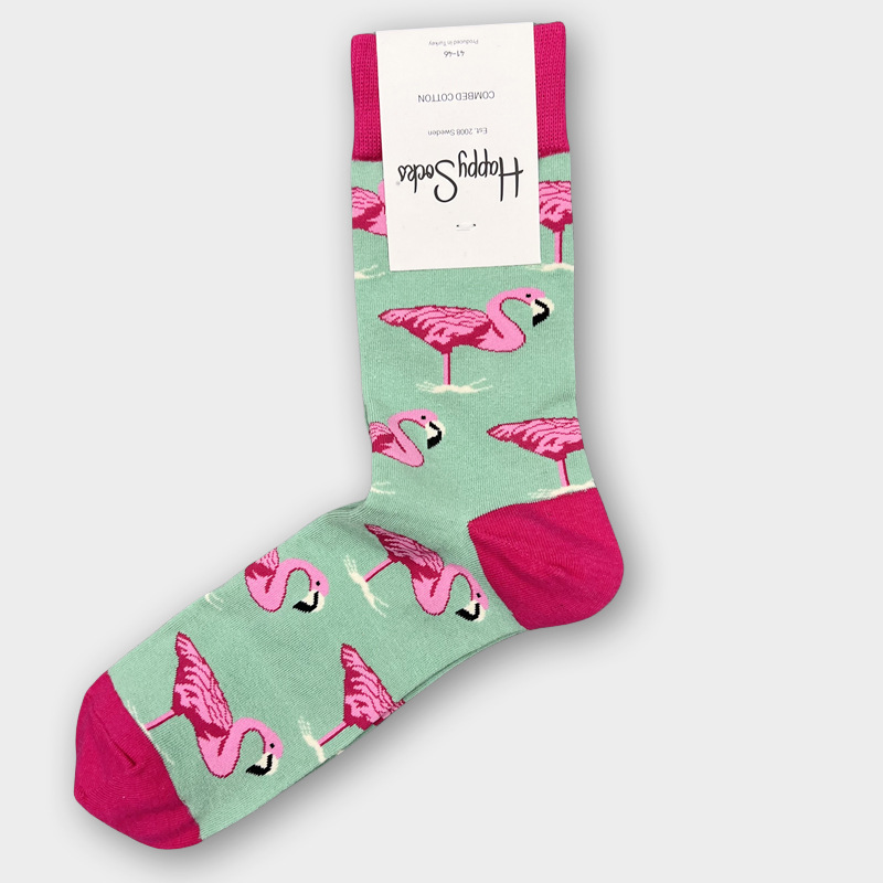 ハッピーソックス メンズソックス ミドル丈 コーマ綿 吸汗消臭 通気性 スウェーデン製 おしゃれ カラフル 薄手