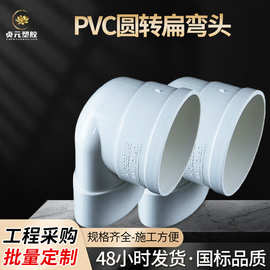 PVC 110圆转扁弯头90度厕所马桶移位器下水管件排水扁管接头配件