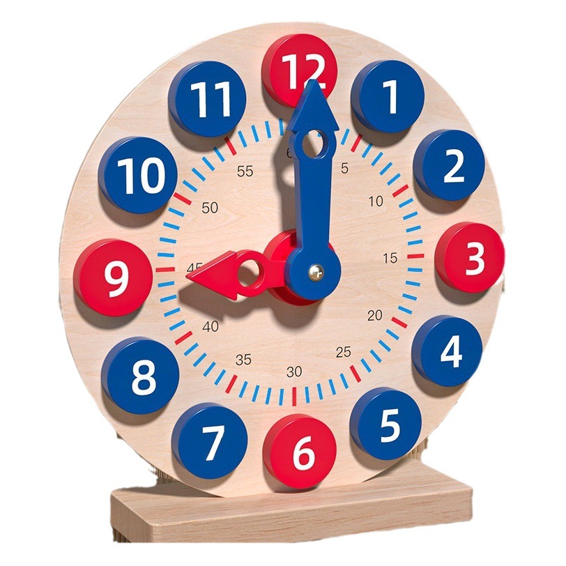 Reconocer reloj despertador de juguete reloj de madera pequeño reloj bebé niños niño Educación Digital educación temprana reloj grande