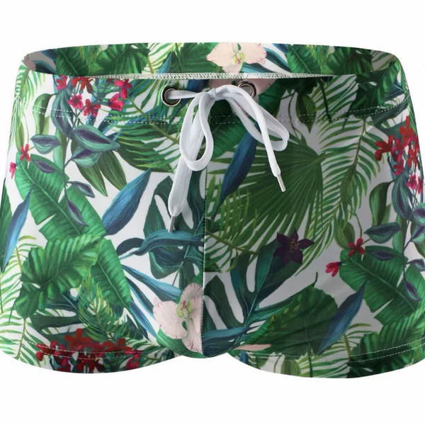 Swimming Trunks Printed Academy Style Beach Trunks Men's Swimming Trunks Printed Silky Sexy Foreign Trade Flat Angle Swimming Trunks