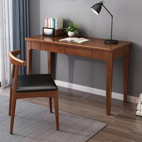Modern minimalist solid wood desk, home desktop computer desk, simple middle school student study desk, writing desk, office desk