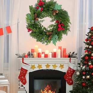 Manufacturer Wholesale Christmas Decoration Garland Red Fruit Window Home Decoration Pine Needles Pine Cones Christmas Decoration Artificial Garland