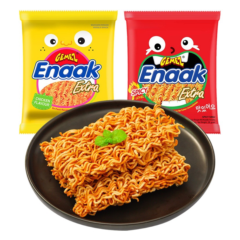 Gemezインドネシアひよこ麺焼き鳥味辛味乾燥麺膨化レジャースナック箱80袋