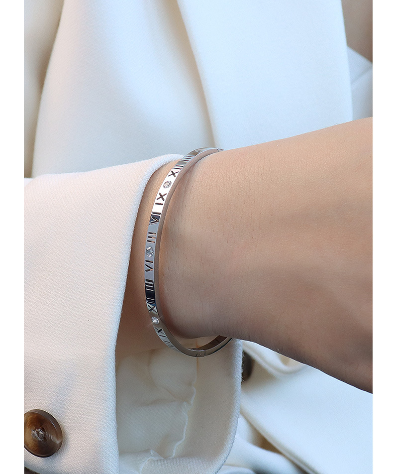 Neue Instagram-Modenische, vielseitiges digitales Diamant-Set, schmale Version, Armband aus Titanstahl, vergoldeter Schmuck für Frauen_voghion.com