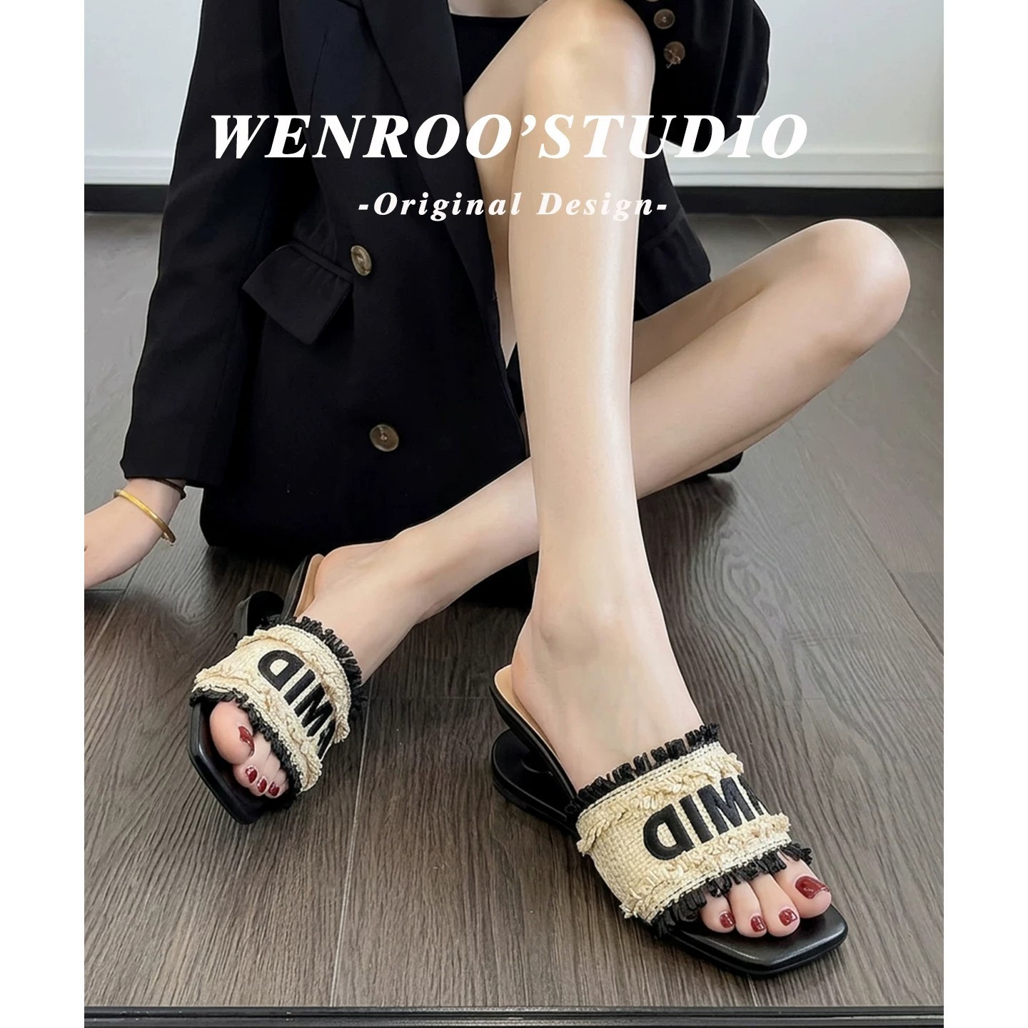 2026 nuevo nicho francés de encaje sandalias de tacón alto para mujeres de verano ropa exterior de alta sensación de pendiente de dedos descubiertos zapatillas de talón