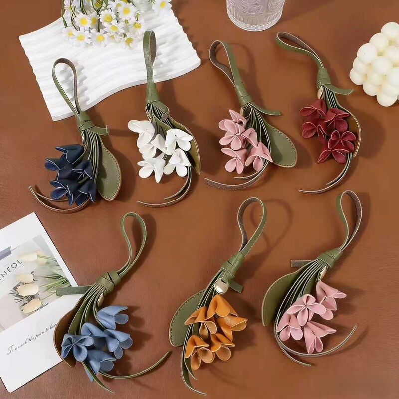 Pu Leather Imitation Golden Osmanthus Flower Keychain Pendant, Same Style as on Xiaohongshu, Can Be Printed with Logo, Wholesale from Manufacturer Pu Leather Imitation Golden Osmanthus Flower Keychain Pendant, Same Style as on Xiaohongshu, Can Be Printed with Logo, Wholesale from Manufacturer