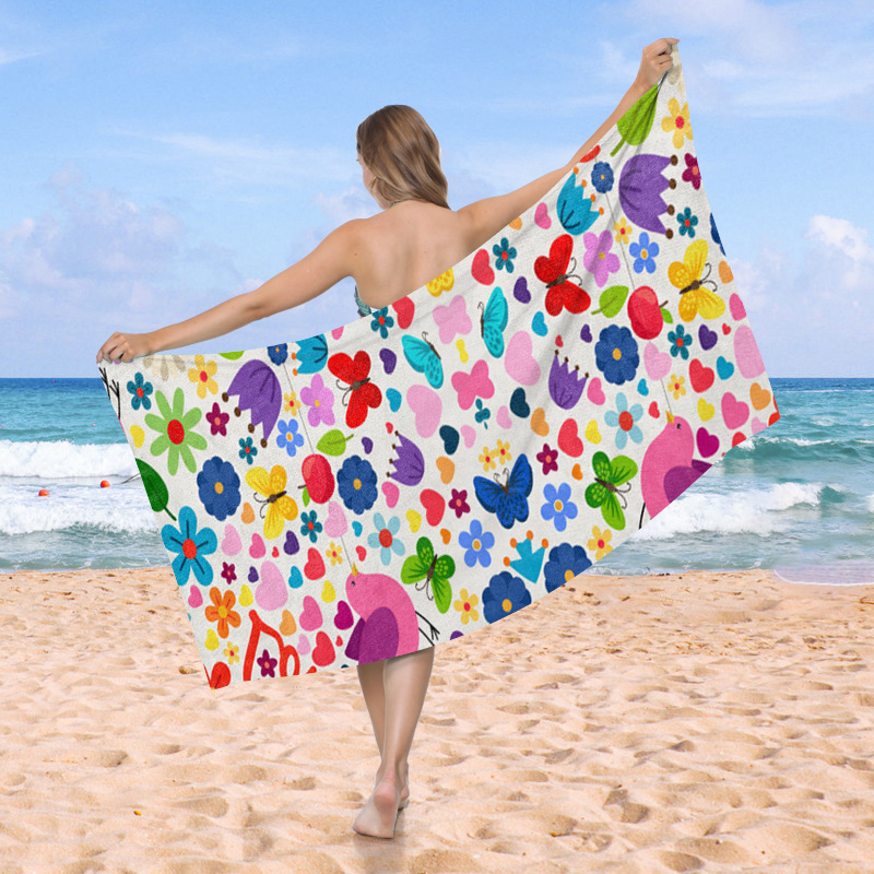 Waffle toallas de playa Amazon venta caliente vacaciones de playa al aire libre absorción de agua engrosada piña toallas de baño de impresión digital