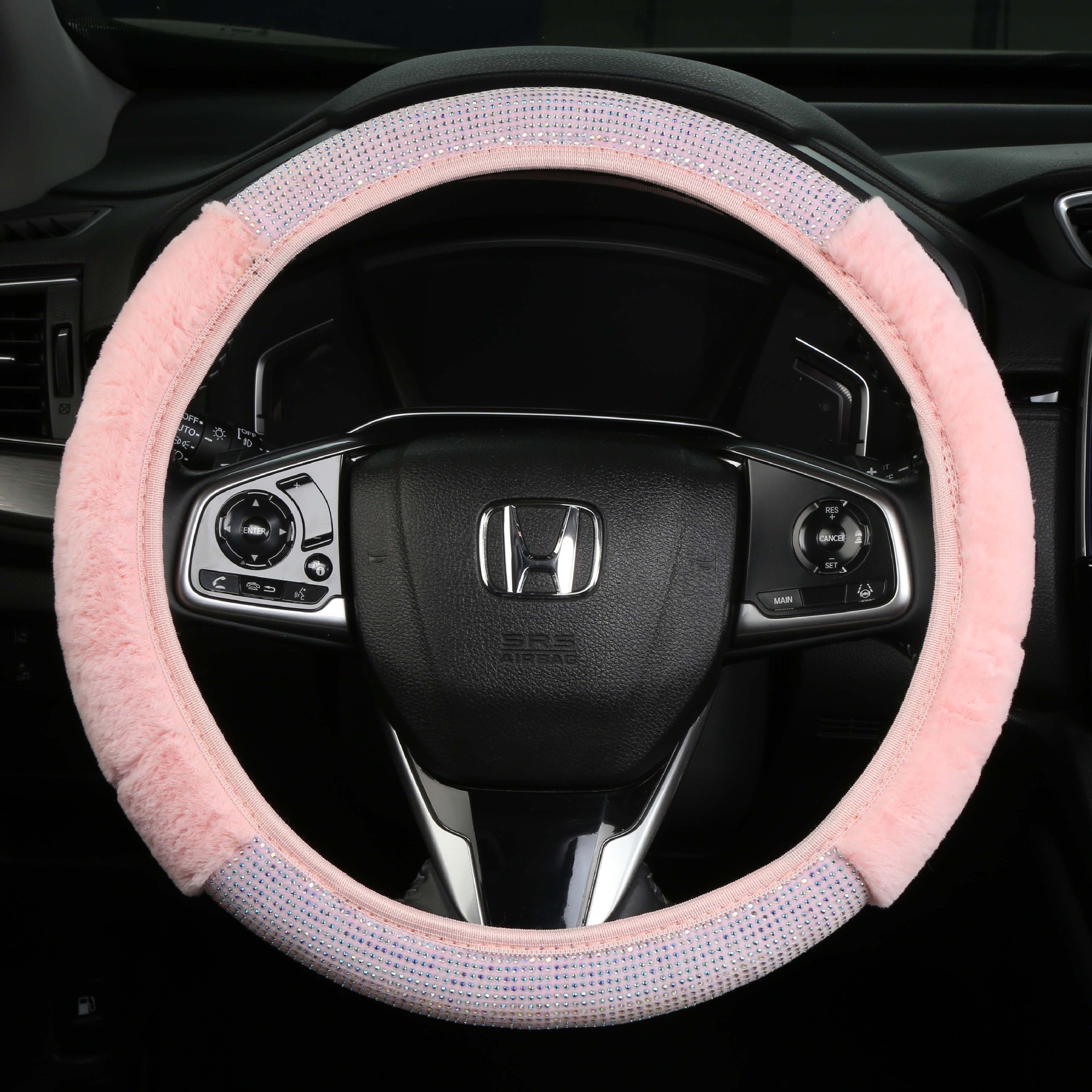 Cubierta del volante del coche del anillo no interno de la felpa transfronteriza cuatro estaciones flash universal Diamante completo diamante antideslizante cubierta de la manija del coche en stock