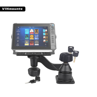 Anti-Theft Aluminum Alloy Short Horizontal Swing Arm Fish Finder Bracket with Lock Suitable for 5-12inch Fish Finder Brackets