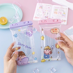 New Flow Sand Mobile Phone Waterproof Case Swimming Transparent Waterproof Phone Bag Floating Airbag Cartoon Waterproof Phone Bag